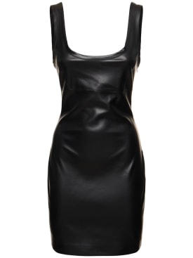 Stand Studio: Sawyer faux leather mini dress - Black - women_0 | Luisa Via Roma