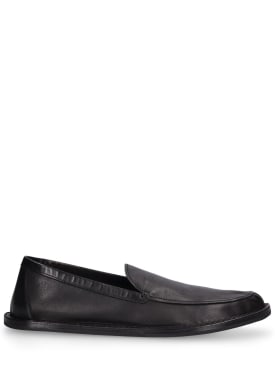 The Row: Cary leather loafers - Black - men_0 | Luisa Via Roma