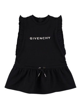 Givenchy: 코튼 혼방 드레스 - 블랙 - kids-girls_0 | Luisa Via Roma