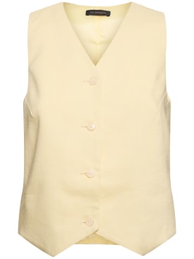 The Andamane: Pauline linen blend vest - Yellow - women_0 | Luisa Via Roma