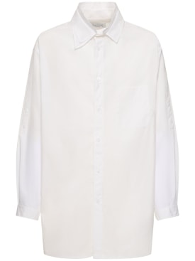 Yohji Yamamoto: A-链针3层棉质衬衫 - 白色 - men_0 | Luisa Via Roma
