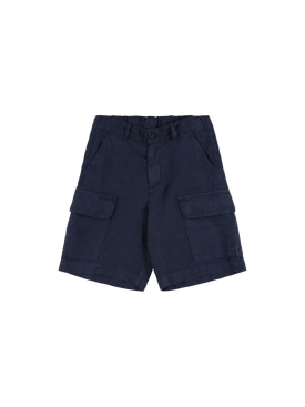 ASPESI: Shorts cargo in lino - Navy - kids-boys_0 | Luisa Via Roma