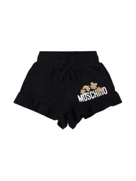 Moschino: Shorts in felpa di cotone - Nero - kids-girls_0 | Luisa Via Roma