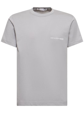 Comme des Garçons Shirt: 로고 코튼 티셔츠 - 그레이 - men_0 | Luisa Via Roma