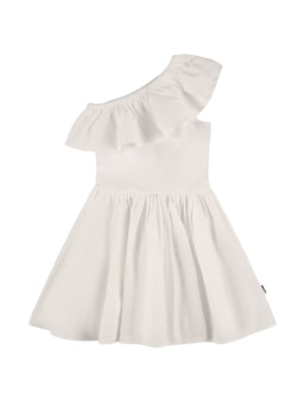 Molo: Vestido de popelina y algodón jersey orgánico - Blanco - kids-girls_0 | Luisa Via Roma
