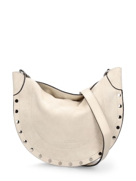 Isabel Marant: Mini Moon soft suede shoulder bag - Chalk - women_0 | Luisa Via Roma
