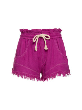 Marant Etoile: Shorts de seda con cordón - Rosa - women_0 | Luisa Via Roma
