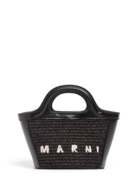 Marni Junior: Tropicalia top handle bag w/ logo - Black - kids-girls_0 | Luisa Via Roma