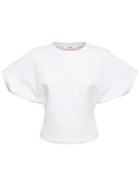 Agolde: T-shirt Britt in jersey di cotone - Bianco - women_0 | Luisa Via Roma