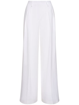 Michael Kors Collection: Linen mid rise wide pants - Optic White - women_0 | Luisa Via Roma