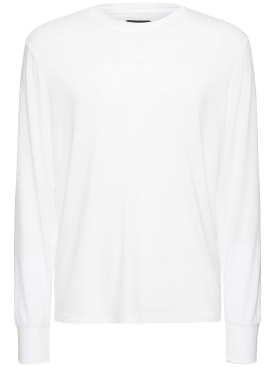 Tom Ford: 莱赛尔纤维&棉圆领T恤 - 白色 - men_0 | Luisa Via Roma