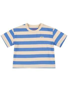 Tiny Cottons: T-Shirt aus Pima-Baumwolle - Blau/Beige - kids-boys_0 | Luisa Via Roma