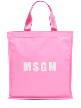 MSGM: Borsa shopping in nylon - Rosa - women_0 | Luisa Via Roma