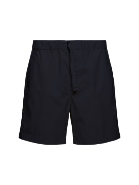 Boss: Kenosh cotton blend shorts - Dark Blue - men_0 | Luisa Via Roma