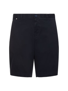 Boss: Slice stretch cotton shorts - Dark Blue - men_0 | Luisa Via Roma