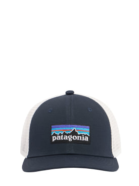 Patagonia: Gorra de baseball de algodón orgánico con logo - Azul Marino - kids-boys_0 | Luisa Via Roma