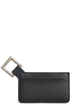 Jacquemus: Le Porte-cartes Cuerda leather wallet - Black - men_0 | Luisa Via Roma