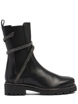 René Caovilla: 40mm Cleo leather chelsea boots - Black - women_0 | Luisa Via Roma