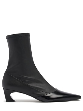 Acne Studios: 45mm Bano leather ankle boots - Black - women_0 | Luisa Via Roma