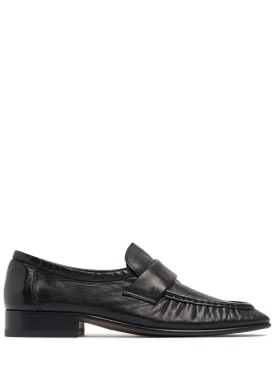 The Row: 20mm Soft leather loafers - Black - women_0 | Luisa Via Roma