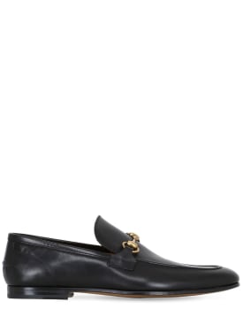Gucci: Jordaan horsebit leather loafers - Black - men_0 | Luisa Via Roma