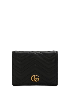 Gucci: GG Marmont leather wallet - Black - women_0 | Luisa Via Roma