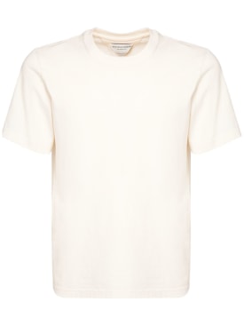 Bottega Veneta: T-shirt in jersey di cotone - Gesso - men_0 | Luisa Via Roma