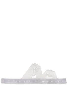 GCDS: Sandalias planas de goma con logo - Transparente - men_0 | Luisa Via Roma