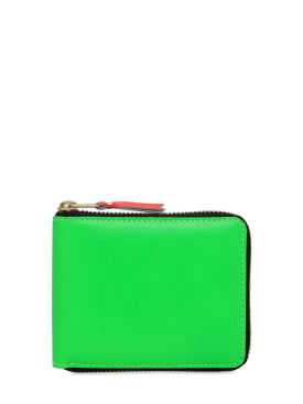 Comme des Garçons Wallet: Portafoglio Super fluo in pelle con zip - Verde - men_0 | Luisa Via Roma