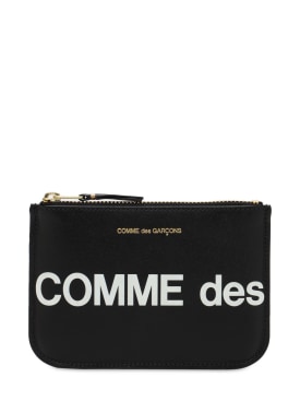 Comme des Garçons Wallet: Huge 로고 가죽 지갑 - 블랙 - women_0 | Luisa Via Roma