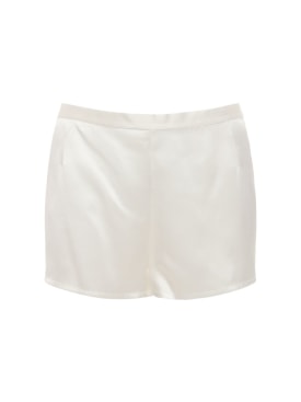 La Perla: Silk satin shorts - Ivory - women_0 | Luisa Via Roma
