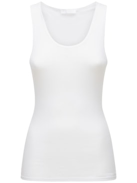 Wardrobe.nyc: Camiseta de jersey de algodón acanalado - Blanco - women_0 | Luisa Via Roma