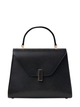 Valextra: Medium Iside soft grained leather bag - Black - women_0 | Luisa Via Roma