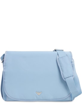 Emporio Armani: Nylon changing bag, pad & bottle holder - Light Blue - kids-girls_0 | Luisa Via Roma