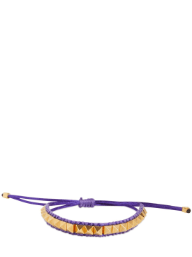 Valentino Garavani: Multi rockstud cord bracelet - Violet - women_0 | Luisa Via Roma