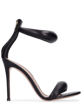 Gianvito Rossi: 105毫米Bijoux填充皮革凉鞋 - 黑色 - women_0 | Luisa Via Roma