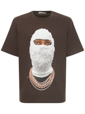 Ih Nom Uh Nit: Future Mask printed t-shirt - Brown - men_0 | Luisa Via Roma