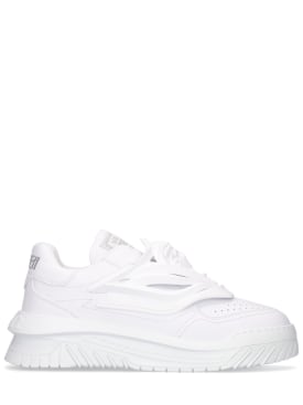 Versace: 30mm Odissea Leather & rubber sneakers - White - women_0 | Luisa Via Roma