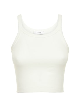 Wardrobe.nyc: Tank top de algodón stretch - Blanco - women_0 | Luisa Via Roma