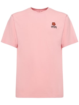 Kenzo Paris: T-shirt en jersey de coton à logo Boke - Rose - men_0 | Luisa Via Roma
