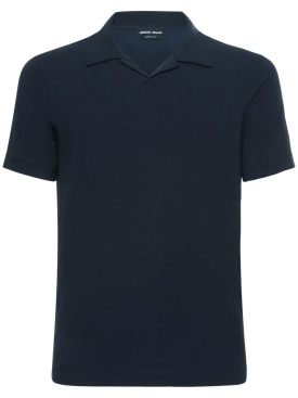 Giorgio Armani: Camiseta polo manga corta - Azul Marino - men_0 | Luisa Via Roma