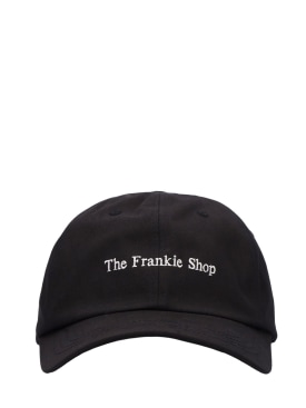 The Frankie Shop: Casquette en coton à logo brodé - Noir - women_0 | Luisa Via Roma