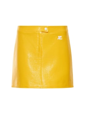 Courreges: Vinyl mini skirt - Yellow - women_0 | Luisa Via Roma