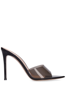 Gianvito Rossi: 105毫米Elle PVC穆勒鞋 - 黑色 - women_0 | Luisa Via Roma
