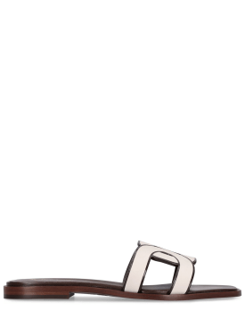 Tod's: 10mm Leather sandals - White - women_0 | Luisa Via Roma