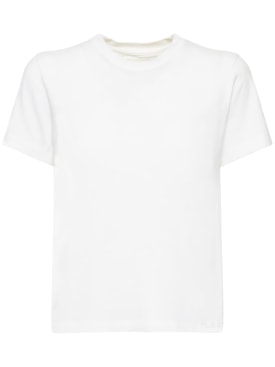 Khaite: Camiseta de jersey de algodón - Blanco - women_0 | Luisa Via Roma