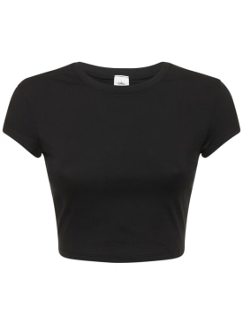Alo Yoga: T-shirt Alosoft Finesse - Nero - women_0 | Luisa Via Roma