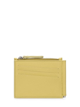 Maison Margiela: Grained leather wallet - Yellow - men_0 | Luisa Via Roma