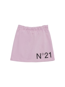 N°21: Printed logo cotton sweat skirt - Pink - kids-girls_0 | Luisa Via Roma