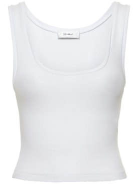 Wardrobe.nyc: Tank top in cotone stretch - Bianco - women_0 | Luisa Via Roma